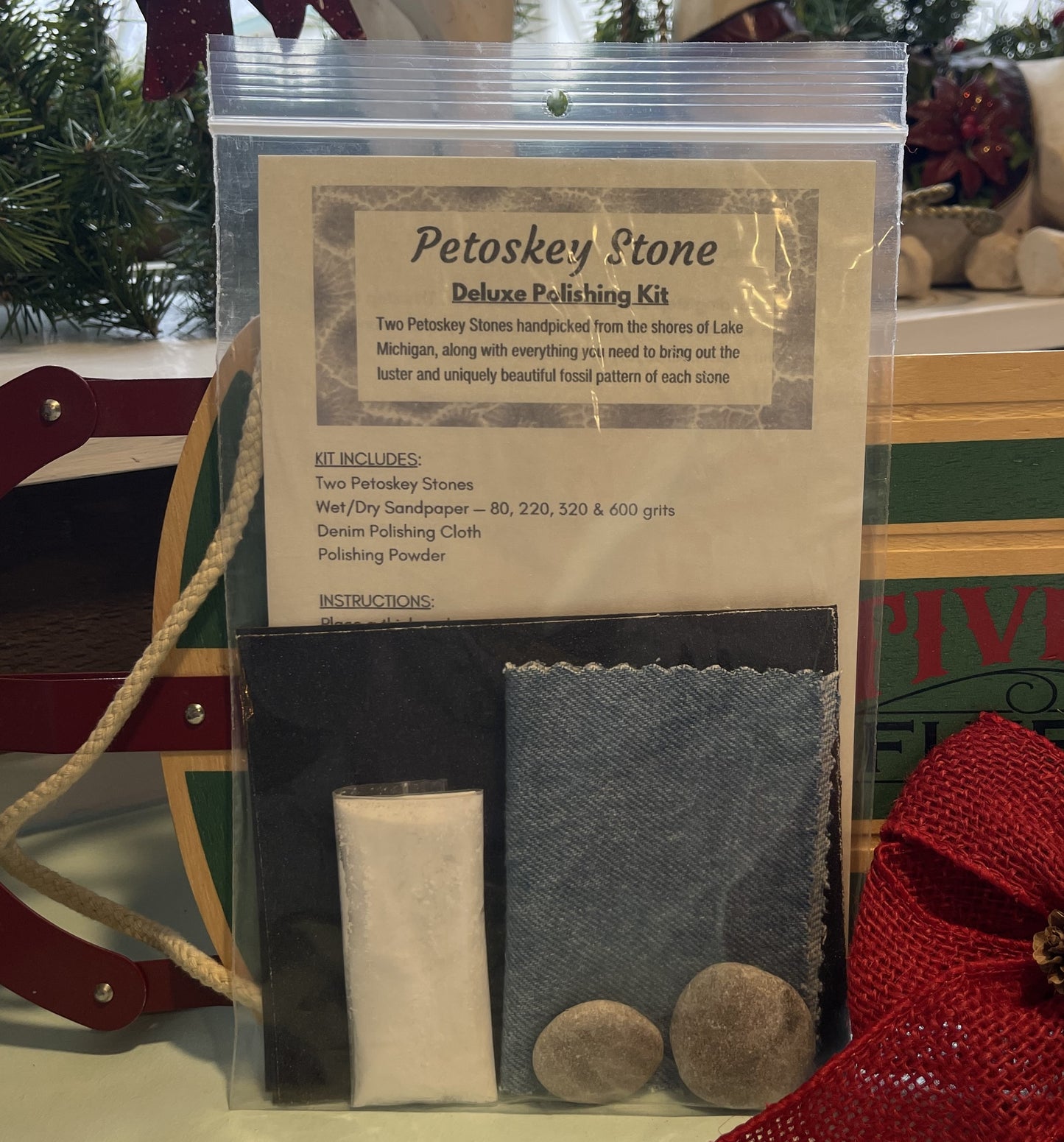 Petoskey Stone Polishing Kit with Two Stones